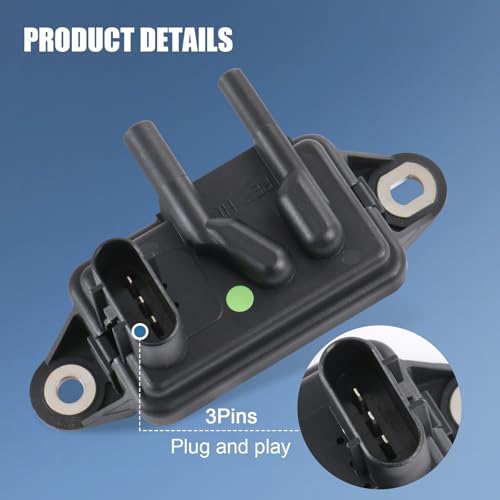 image for CARMOCAR EGR Pressure Feedback Sensor DPFE15 + EGR vacuum solenoid val