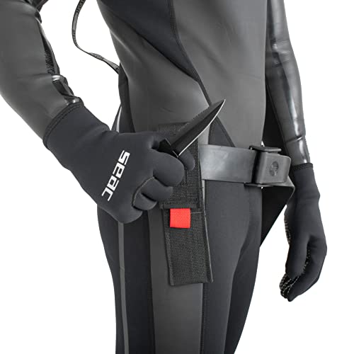 SEAC Tajaman, Tauchmesser 95 mm aus teflonbeschichtetem Edelstahl, schwarz, für das Speerfischen und zum Tauchen