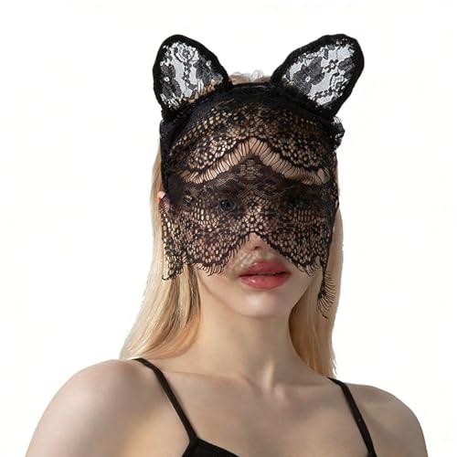 KIPETTO Lace Veil Cat Ears Headband