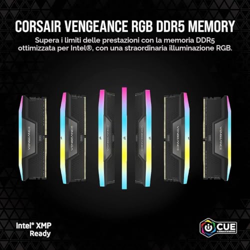 Memoria RAM CORSAIR VENGEANCE RGB DDR5 da 64GB (2x32GB) a 6600MHz - RAM - Immagine 1