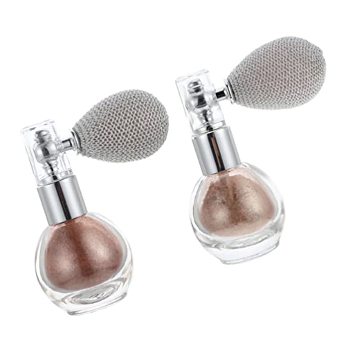 Minkissy 2 peças iluminador em pó spray feminino maquiagem glitter cabelo corporal iluminador pulver