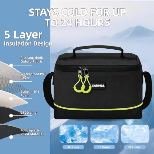 Image of Backpack Cooler Insulated Leakproof, Soft Cooler for Outdoor Camping Hiking | 7.5x13x18in, leakproof liner, waterproof oxford, multi pockets, wine opener, for camping hiking picnic fishing
