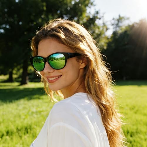 Image of HAOLOTA Fit Over Glasses Sunglasses for Women Polarized | Over Glasses Sun Glasses, UV400 Polarized Lens, Trendy Cat Eye Sunglasses, Lightweight and Flexible, Driving, Daily Use