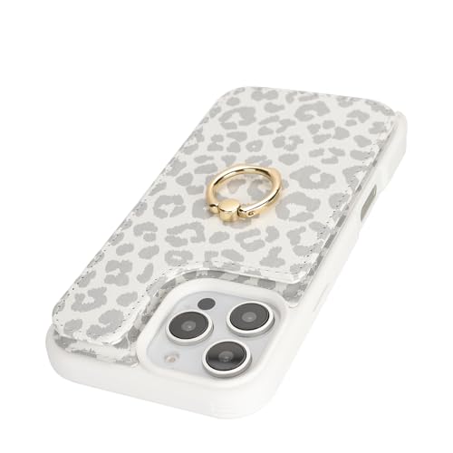 Lipvina for iPhone 16 Pro Case with Strap and Wallet-White Leopard by Lipvina - Used condition - Image 8