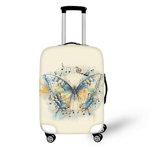 Butterflies And Notes Travel Luggage Cover Protector Washable Elastic Suitcase Cover Luggage Protective Cover for 18-32 Inch Luggage Covers for Luggage Luggage Cover for Suitcase-XL