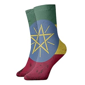 Classics Ethiopië vlag crew-sokken voor mannen vrouwen gepersonaliseerde atletische sokken 30 cm lang alle seizoenen