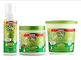 ORS Olive Oil Mousse Infused with Coconut Oil, Fortifying Creme Hairdress with Castor Oil, Style and Curl Smooth-N-Hold Pudding Bundle