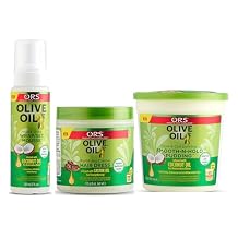 ORS Olive Oil Mousse Infused with Coconut Oil, Fortifying Creme Hairdress with Castor Oil, Style and Curl Smooth-N-Hold Pudding Bundle