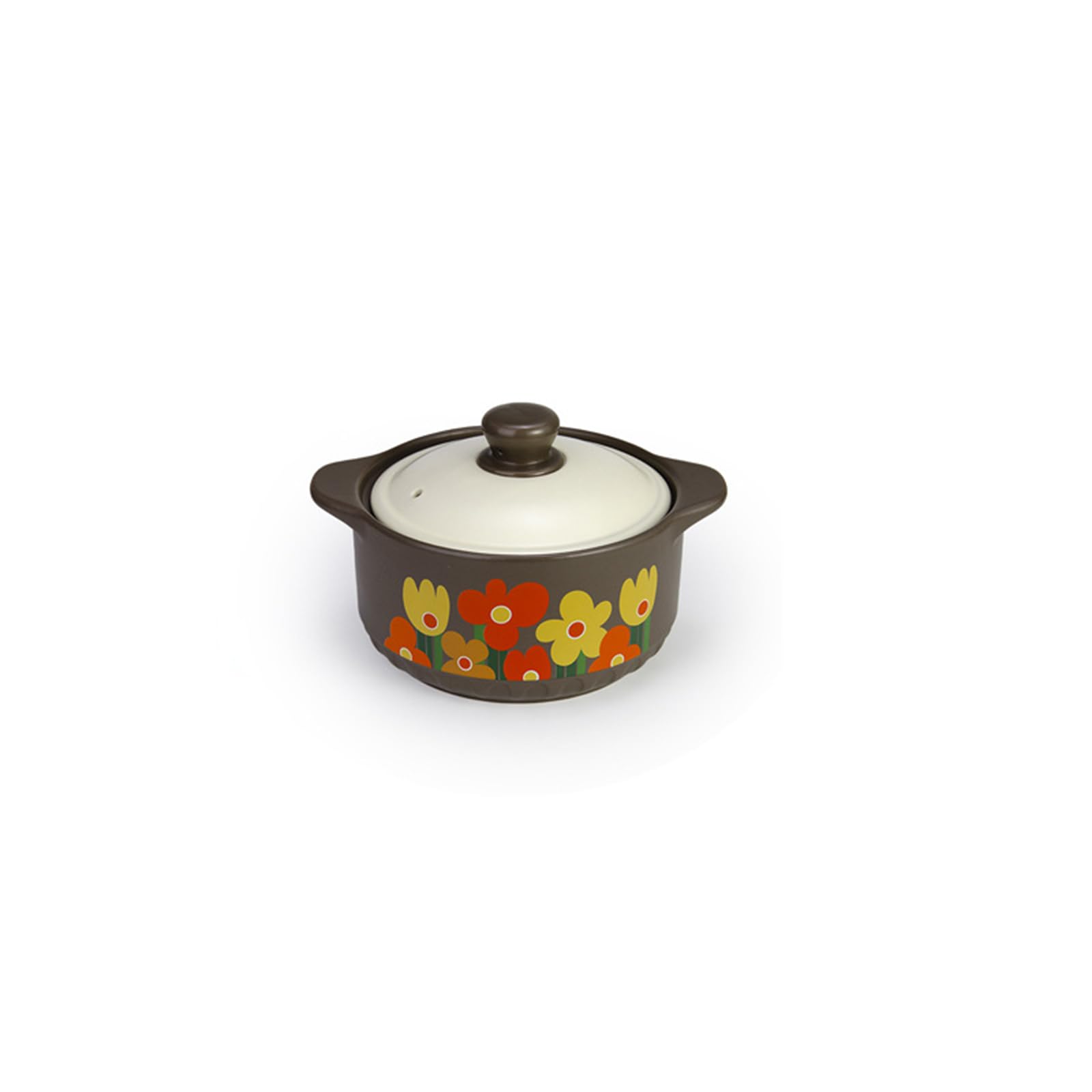 RUANLOV Cazuela Olla De Barro Tazones De Cerámica De Primera Calidad con Tapa Cocina Resistente Al Calor Olla Antiadherente Olla para Sopa Utensilios De Cocina Estufa Fácil De Limpiar (C 3.2L)