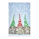 Christmas Winter Gnomes Kitchen Dish Towel Set of 4,Snowflake Heart 18x28in Absorbent Dishcloth Reus