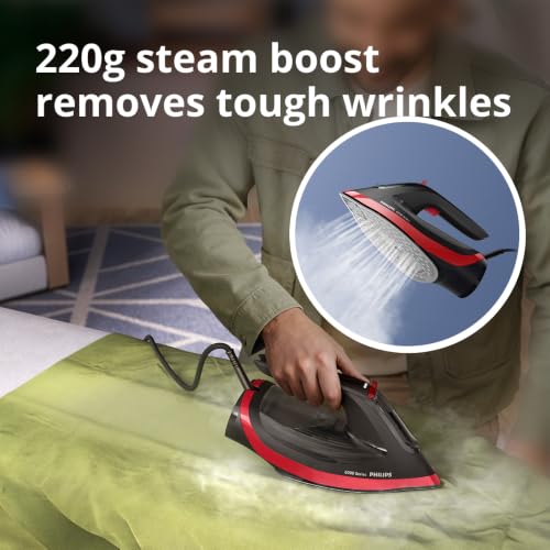 Image of Philips DST6130 /40 No Burns Guaranteed Steam iron 2800 W - World's No 1 Ironing brand, 50 gm /min Steam with 220 gm Ultra Steam Boost, 6 Layer SteamGlide Plus Soleplate