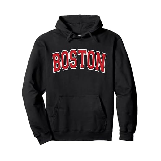Boston Varsity Style Red Text Pullover Hoodie