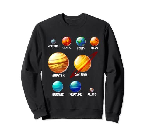 Image of Space Planet Solar Rocket System Adult Geeks Kid Boys Girls Sweatshirt