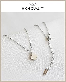 LUUK LIFESTYLE 925 Sterling Silver Necklace with Heart Pendant and Card Quote About HAPPINESS, Lucky Charm, Necklace, Jewelry, Friendship, Gift, Christmas, Birthday, Rose, heart