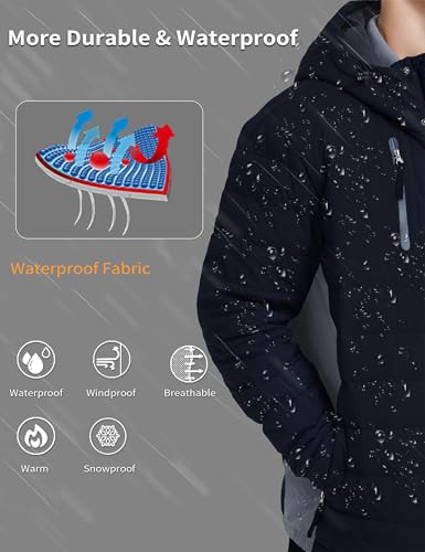 Bakery Men's Puffer Jacket Lightweight Water Resistant Hooded Down Jacket Insulated Winter Warm Coat4