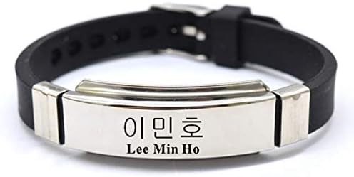 Youyouchard Kpop Straykids I am WHO Bracelet Wristband Stainless Steel Silicone Bracelet Fashion Jewelry(Lee Min Ho)