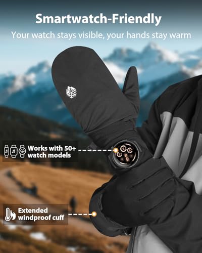 RIGWARL Lightweight Running Gloves for Men Women, Touchscreen Convertible Running Mittens with Watch Window, Anti-Slip Windproof Warm Gloves for Jogging Marathon Cycling Hiking Driving Dog Walking - Thumbnail 4