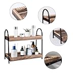 Bathroom Countertop Organizer, 2 Tier Vanity Organizer and Storage for Cosmetic Skincare Perfume, Wood Bead Storage Shelf for Bathroom Kitchen Coffee Station - Image 4