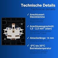 REV AquaForm Steckdose - Feuchtraum, IP44 einpolig, Aufputz, anthrazit – Ansicht 6