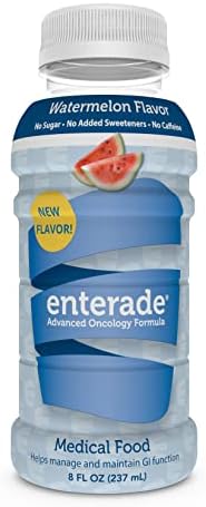 enterade AO 12 Bottles Watermelon, Specially Formulated to Reduce Treatment GI Side Effects, Supportive Care Beverage, Stevia-Free 8oz