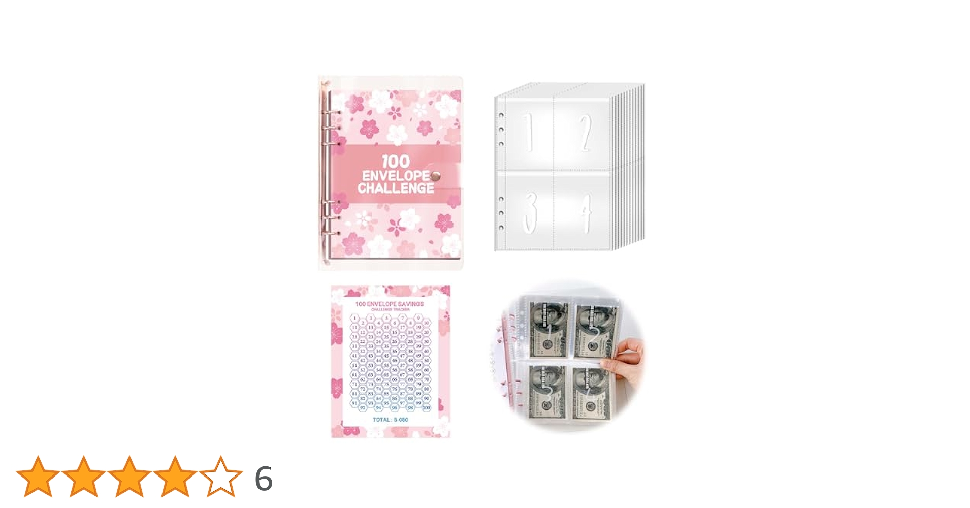 Amazon.co.jp: PAVIKE お金管理バインダー 100日貯蓄チャレンジ