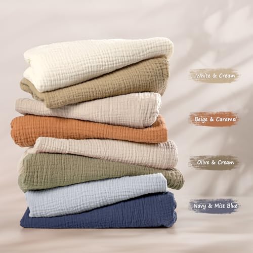 Image of lulumoon Baby Muslin Bassinet Sheets: Cotton Bassinet Sheets Neutral for Boys and Girls - Fitted for Oval Rectangle or Hourglass
