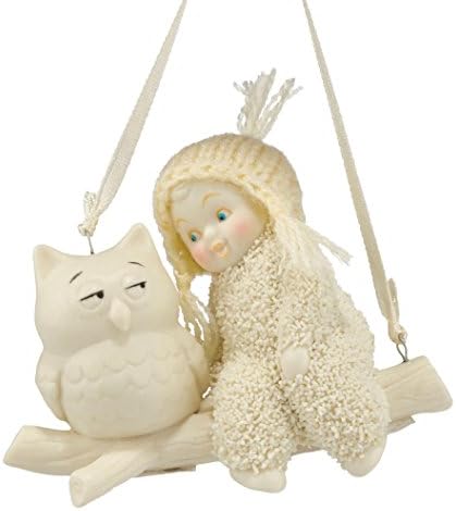 Department 56 Snowbabies Celebrations Wise Advice Owl Hanging Ornament, 2.6 Inch, White