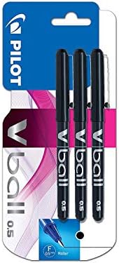 Pilot VBall 5 Rollerball Pen-Black (Pack of 3)