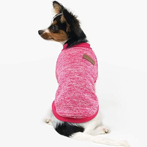 Idepet Pet Dog Classic Knitwear Sweater,Fleece Coat For Small,Medium Dog,Warm Pet Dog Cat Clothes,Soft Puppy Customes (Xs, Rosered) #TOP2