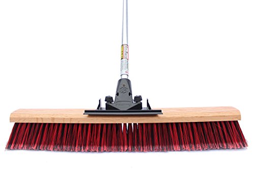 Flexsweep Unbreakable Commercial Push Broom (Contractors 24 Inch) Fine Bristles #TOP29