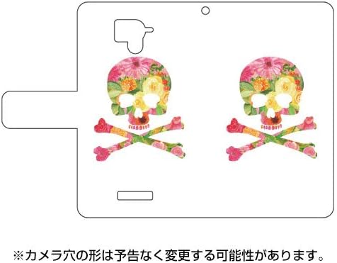 Second Skin Flip Smartphone Case Flower Skull White Design by ROTM/for AQUOS Xx 304SH/SoftBank SSH304-IJTC-401-LHZ5
