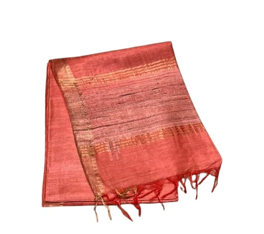 Charkha Silk Pwcs Ltd Bhagalpuri Handloom Pure Tussar Muga Silk Saree Gold Temple Zari Border Pure Katiya Silk