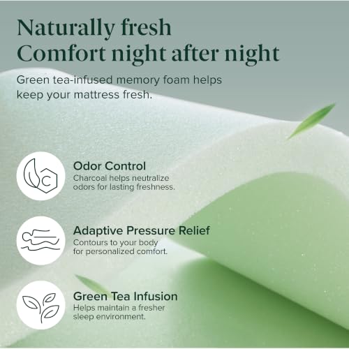 Image of Zinus| Global #1 Brand| Green Tea Memory Foam Premium Mattress| Pressure-Relieving Comfort & Orthopedic Support, Naturally Fresh, CertiPUR-US & Oeko-TEX Certified King (72 x 72 x 6 inch)