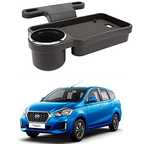 Image of Oshotto (FT-04) Foldable Car Auto Headrest Rear Back Seat Table Drink Food Cup Tray Holder Compatible with Datsun Go Plus - Black