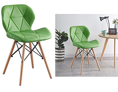イームズシェルチェアー 椅子 フェイクレザー ダイニング 同色2個セット 7色 金源リビング (グリーン)