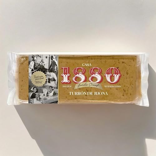 1880 – Turrón de Jijona in „Rilsan“-Verpackung, höchste Qualität, typische Weihnachtssüßigkeit, handwerklich hergestelltes Rezept, 300 g