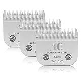 Tutuosto 10# Clipper Blades Pet Grooming Clipper Replacement Blades Detachable Blade Compatible with andis/wahl/Oster Dog Clippers 3PCS