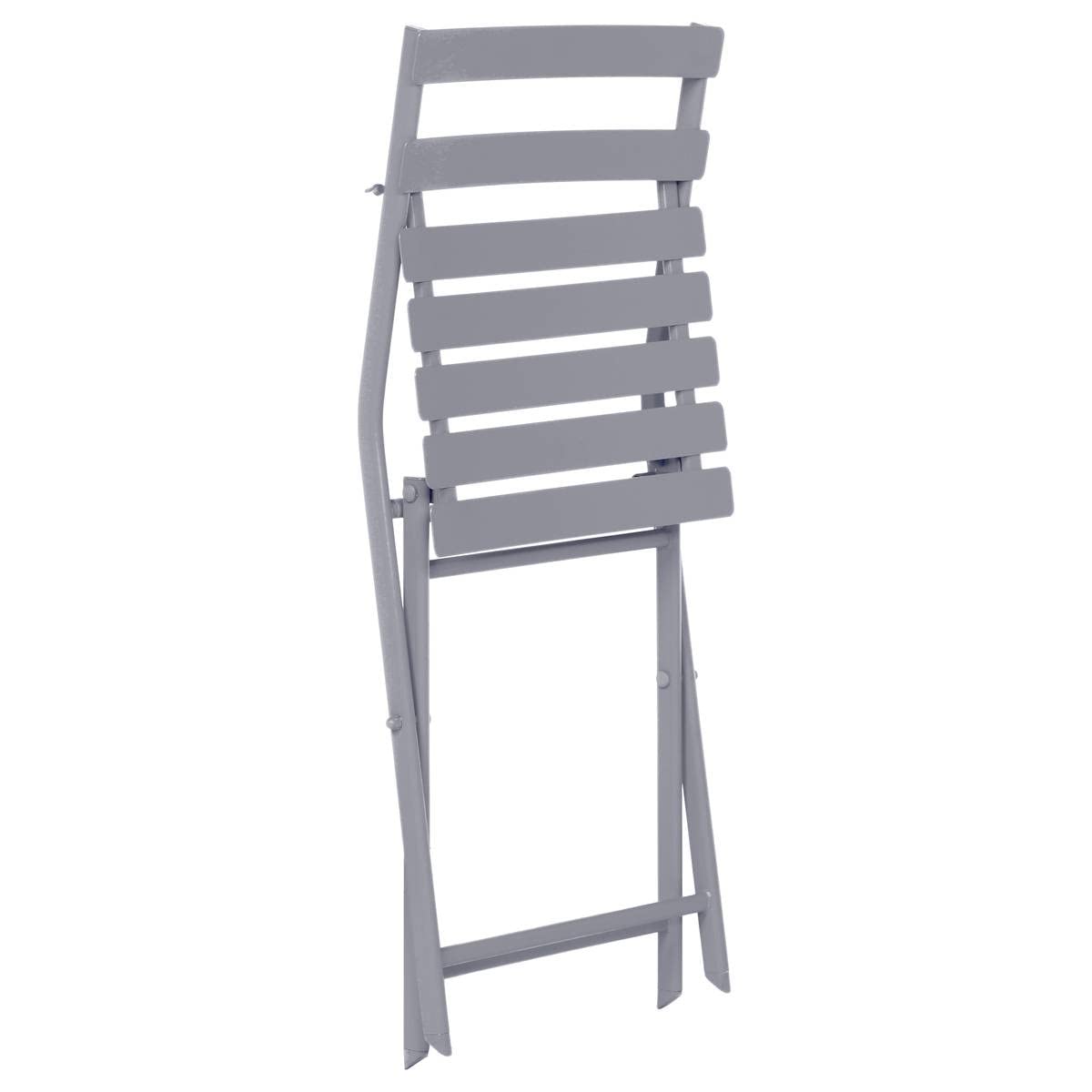 HESPERIDE - Silla de jardín Plegable Greensboro, Gris Cuarzo - Acero Reforzado Resistente a la oxidación - 50 x 42 x 81 cm - Muebles de Exterior Plegables