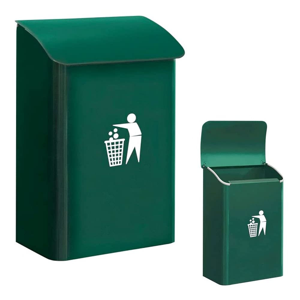 Papelera Mural Basura - para Parkings, Garajes, Cajeros, Inmuebles, Oficina, Interior, Exterior, Horeca, Piscina, Urbanas, Fábricas, etc - Capacidad: 18L - Material: Acero