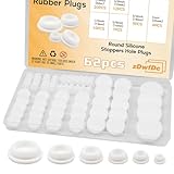 zDwfDc 62PCS 6 Sizes White Rubber Hole Plugs for Round Holes Silicone Plugs, 1' 3/4'...