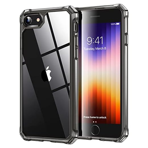 ESR for iPhone SE (2022) Case, iPhone SE (2020) and iPhone 8, Military-Grade Protection, Shock-Absorbing Corners, Yellowing-Resistant Back, Phone Case for SE 3/2, Air Armor Case, Clear Black