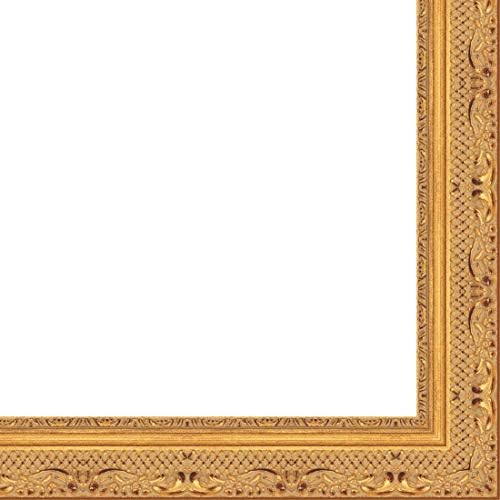 CountryArtHouse Picture Frame Moulding (Wood) 100ft bundle - Ornate Gold Finish - 1.75" width - 3/8" rabbet depth