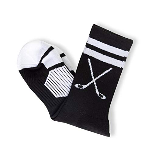 ChalkTalkSPORTS Hockey Performance Crew Socks - Crossed Sticks - Multiple Colors - Hockey Mid-Calf Socks4