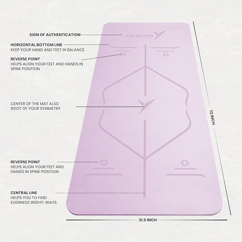 Image of JASPO Ease Yoga Mat 6mm Extra Wide with Carry Strap & Bag, Non-Slip Anti-Skid Exercise Mat, Non-Toxic Latex-Free, Lightweight & Tear-Resistant Workout Mat for Yoga, Pilates, Meditation & Home Gym (6ft X 2.62ft) (Pink)