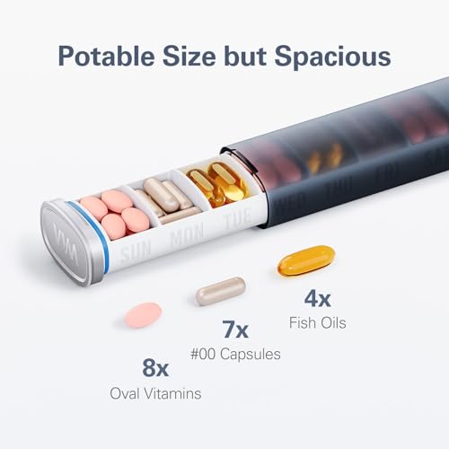 Organizador de comprimidos de viagem pequeno, caixa de comprimidos portátil de 7 dias, estojo de com