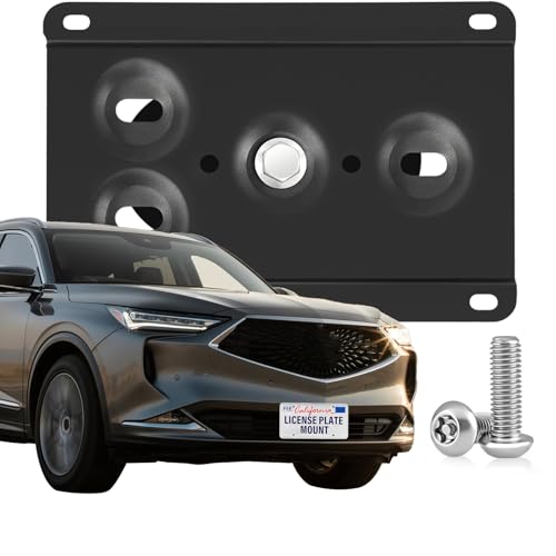 Heavy Duty Front License Plate Frame Compatible with Acura MDX 2022-2024 4th gen, ZDX 2010-2024, No Drill Grille Mount, Anti-Theft License Plate Holders Bracket, Rust-Proof, Car Accessories