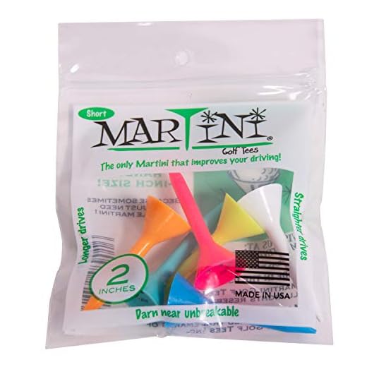 Golf Tees Brass - Heavy-Duty Brass Golf Tees | Golf Accessories Martini Golf Tees 2" Durable Plastic Tees, Assorted Colors