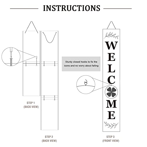 LOTKEY Interchangeable Welcome Sign for Front Porch Standing by LOTKEY - Image 6