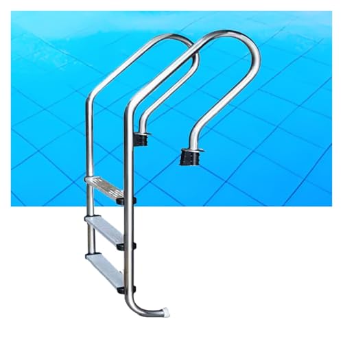 Escalera para piscina de acero inoxidable de 3 peldaños miniatura 1
