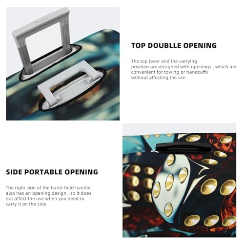 Elastic Travel Luggage Cover for Suitcase Tsa Approved Stretch Scratch-Resistant Suitcase Protector Cover Washable Dice Graphics Baggage Covers Fits 18-32 Inch Luggage Case4